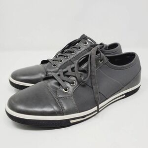 Zanzara Rory Sneaker Black & Gray Panel Casual Faux Leather Shoes Sz 9.5